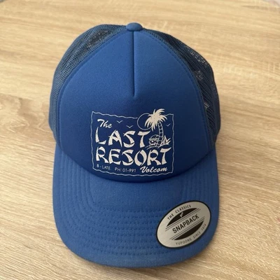 Vintage Volcom The Last Resort Hawaii Blue Mesh Trucker Snapback Hat OS Surf Y2K - Image 1 of 4