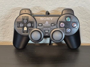 Sony PlayStation 2 PS2 DualShock 2 Controller Analog Wired Black OEM SCPH-10010 - Picture 1 of 9