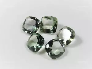 Natural Green Amethyst Meditation Gemstone Jewelry Supply Cushion Faceted 6X6MM - Picture 1 of 7