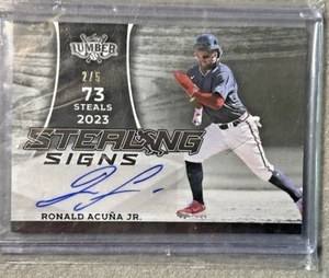 2024 Foglia Legname Ronald Acuna Jr Auto 2/5 SEGNALETICA FURTO - Foto 1 di 2