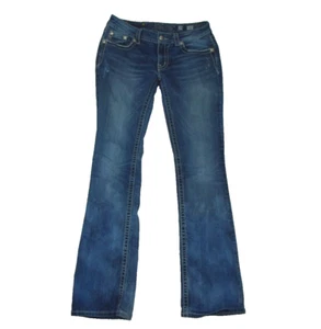 Miss Me Womens Boot Cut Denim Jeans Distresse Style JE8000BX Embellished Size 29 - Picture 1 of 17