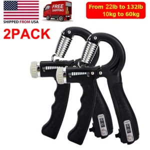 2x Hand Grip Strength Power Trainer Strengthener Adjustable Gym Exerciser Tool - Picture 1 of 12