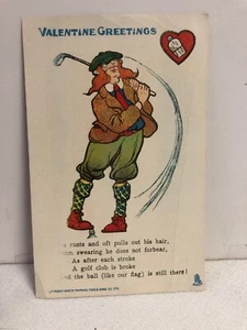 Golfer 1908 Valentine Post Card Comic Golfer ~ Tuck Series B ~PC18 - Picture 1 of 6