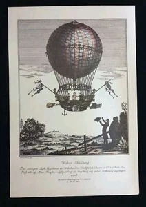 REPRO HEISSLUFTBALLON GRAVUR AUF GUSSPAPIER - Bild 1 von 3