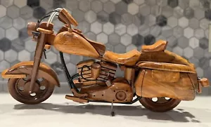 Moto d'epoca in legno fatta a mano made in Vietnam lunga 13" finitura lucida LEGGI - Foto 1 di 14