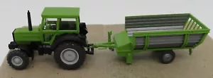 Micro Wiking Ho 1/87 Trattore Agricolo Deutz Fahr Dx4.70 + Rimorchio - Foto 1 di 8