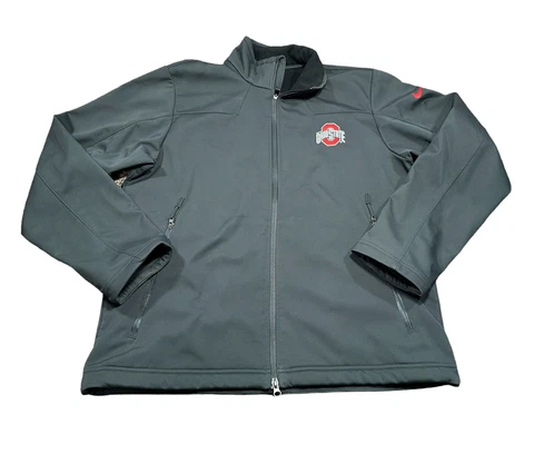 Nike Men’s Ohio State Buckeyes Soft Shell Jacket Large Black Full Zip Up Cover
