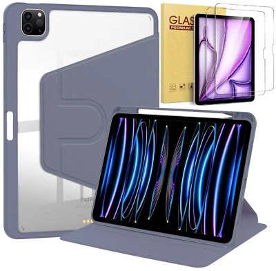 Rotating Case For iPad 11th/10th Air 7th/6th/5th/4th Gen/ Glass Screen Protector - Image 1 of 3