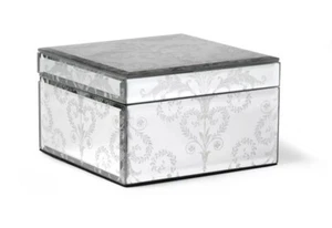 Laura Ashley Stunning Josette Glass Silver Mirrored Jewellery Box Storage BNIB - Picture 1 of 4