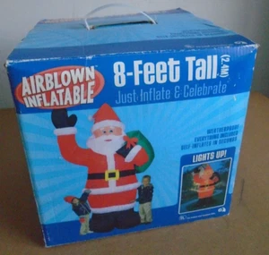GEMMY Giant Inflatable SANTA Christmas Scene 8 ft. Tall - Picture 1 of 22