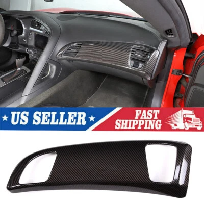 Cubierta decorativa del panel de instrumentos color fibra de carbono para Chevrolet Corvette C7 2014-19 Foto 1 de 4