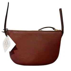 JOHN LEWIS QUALITY LEATHER CROSSBODY BAG IN OXBLOOD - RRP £59 -New ! - Picture 1 of 12