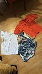janie and jack girls swimsuit size 14, TwoBlouses Short Sleeve Cotton Size 12-14 - Picture 1 of 13
