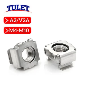 Tuercas de jaula M4 M5 M6 M8 M10 acero inoxidable A2 VA V2A para riel de rack tuerca de jaula - Imagen 1 de 9