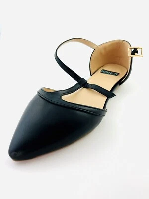 NYLA Zapatos Planos Negros Imitación Cuero Talla 7 Nuevos Foto 1 de 4