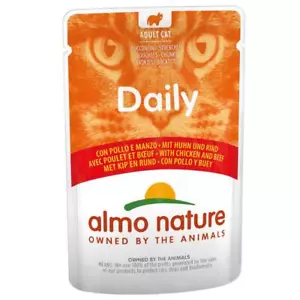 More details for almo nature daily menu chicken &amp; beef digestible wet cat food *24 x 70g* pouches