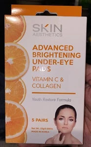 SKIN AESTHETICS Advanced Brightening Under-Eye Pads Vitamin C & Collagen 5-pairs - Picture 1 of 2