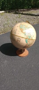 Vintage Cram's Imperial 12" World Globe With Wood Base - Picture 1 of 4