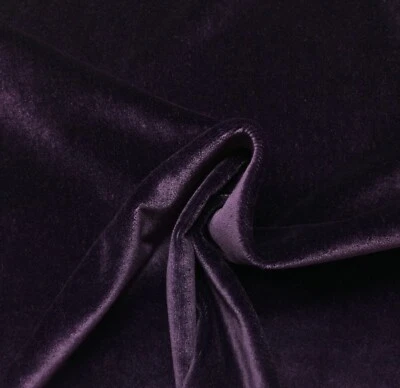 PLUSH MOHAIR DARK PURPLE WOOL VELVET UPHOLSTERY DRAPERY FABRIC BY YARD 55"W - Image 1 of 3
