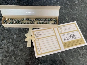 Tahitian Black Pearl Necklace 8-10mm Pearls, Sterling Silver Ball clasp - Picture 1 of 9