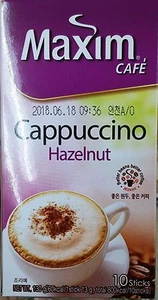 Korea Maxim Cafe Cappuccino Nocciola Caffè Istantaneo 13g X 10Bastoncini - Foto 1 di 4