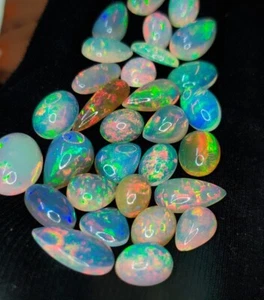 Ópalo blanco natural - Piedra preciosa suelta con forma de mezcla de ópalo de fuego Welo etíope certificado - Imagen 1 de 4