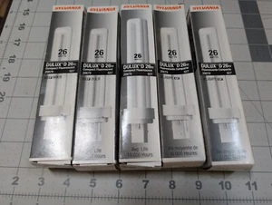 New 5-pack lot Sylvania 20679 827 Dulux D 26 Watt Compact Light Bulb CF18DD ECO - Picture 1 of 5