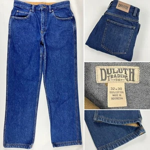 Pantalones de mezclilla resistentes lavados oscuros calce relajado Duluth Trading Company para hombre talla 32 x 30 - Imagen 1 de 10