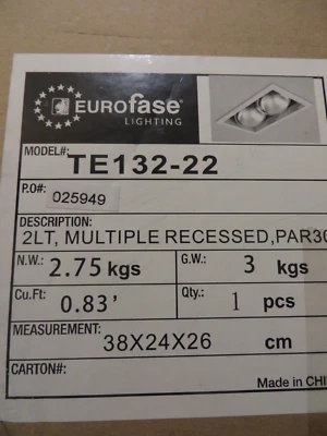 Eurofase TE132 Lámpara empotrada múltiple de 2 luces, blanca Foto 1 de 3