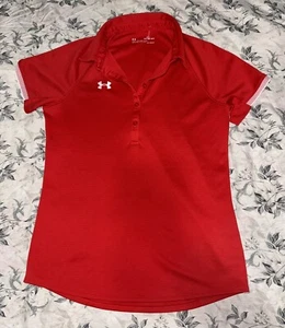 Polo Under Armour HeatGear para mujer rojo excelentes condiciones - Imagen 1 de 4