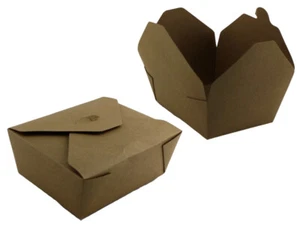 600 Bio-Faltbox Foldpak Asiabox braun Geschenkbox Nudelbox 103x89x63 mm (230107) - Bild 1 von 1