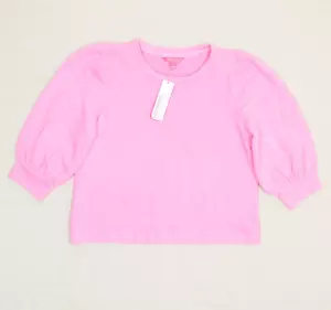 NEW Lilly Pulitzer Women Pullover Solid Cotton Pink Size L Corden Sweatshirt - Picture 1 of 8