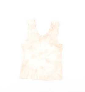 Marks & Spencer Girls Pink Cotton Blend Tank Size 7-8 Years Scoop Ne - Picture 1 of 10