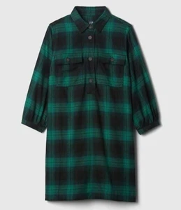 Mini VESTIDO CAMISERO Gap a Cuadros Verde Negro Mediano Mini Vestido/Túnica Larga Mujeres Adolescentes - Imagen 1 de 3