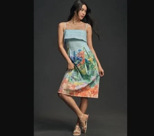 New women's XS By Anthropologie sleeveless foldover knee-length dress - Picture 1 of 12