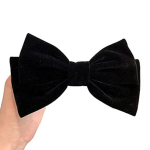 Elegante clip per capelli a strato singolo nodo arco in velluto per ragazze colore nero - Foto 1 di 5