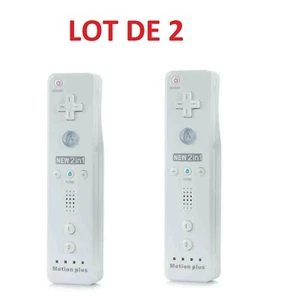 2 X Télécommande Wiimote plus (Motion plus) pour Wii / Wii U - Blanc - Photo 1/4