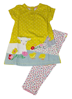 EX BABY BODEN Mädchen Baby Ostern Outfit Leggings und Tunika Set Ex Boden Applikation NEU 0-24 M