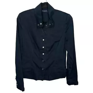 Piazza Sempione IT46 (US10) navy blue lightweight button front jacket women's - Picture 1 of 7
