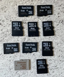 10 x 4gb Job Lot, Bulk, Micro Sd memory cards san disk hc sony mixed brands - Zdjęcie 1 z 1