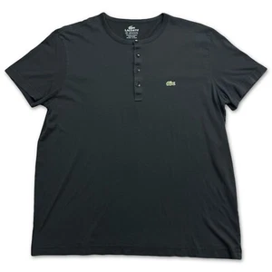 Lacoste Soft Pima Cotton Henley Button T Shirt Size 5 Large Peru Short Sleeve - Picture 1 of 6