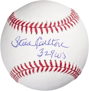 Steve Carlton Philadelphia Phillies Signed Baseball w/329 Wins Insc - Picture 1 of 3