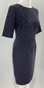 Hobbs Astraea gepunktetes Etuikleid marineblau rot gepunktet Designer UK 10 sehr guter Zustand #J - Bild 1 von 9