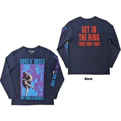 Guns N Roses - Get In The Ring Tour '91-'92 - Long Sleeve Navy Blue t-shirt - Image 1 of 3