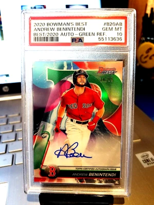 2020 ANDREW BENINTENDI #34/99 BOWMAN'S BEST AUTO GREEN REF. GEM 10 - Image 1 of 4