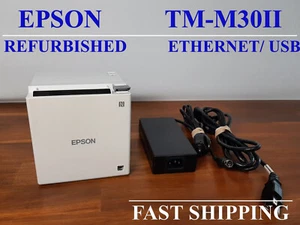 Epson TM-M30II POS Point of Sale Thermal Printer Ethernet USB w/ P/S White - Picture 1 of 8