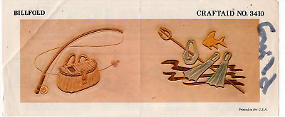 Craftaid Patrón De Trabajo De Cuero Plantilla Pesca Natación 1979 De Colección 3410 • 12.89€