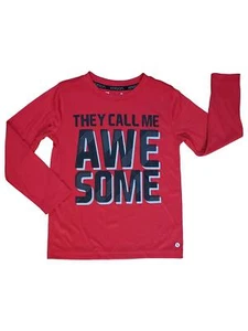 Boys Red They Call Me Awesome Quick-Dri Athletic Long Sleeve T Shirt - Picture 1 of 1