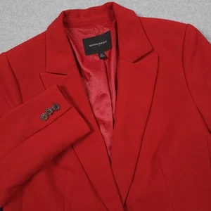 Banana Republic Blazer Women 10 Red Stretch Suit Jacket Office Business Casual - Picture 1 of 15