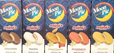 Moon Pie Minis - Complete Variety Pack - All 5 Flavors! (5 Boxes - 1 Salted Cara